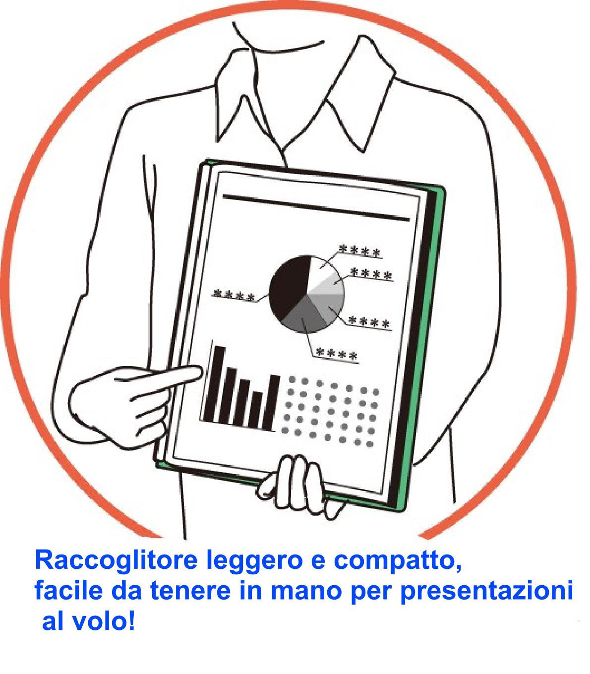 Portalistino A4 con 40 buste trasparenti resistente copertina pieghevole